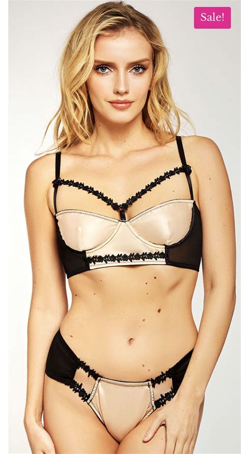Show Off Your Hot Physique In This Scandalous Black And Champagne Bra Set Sexy Braset