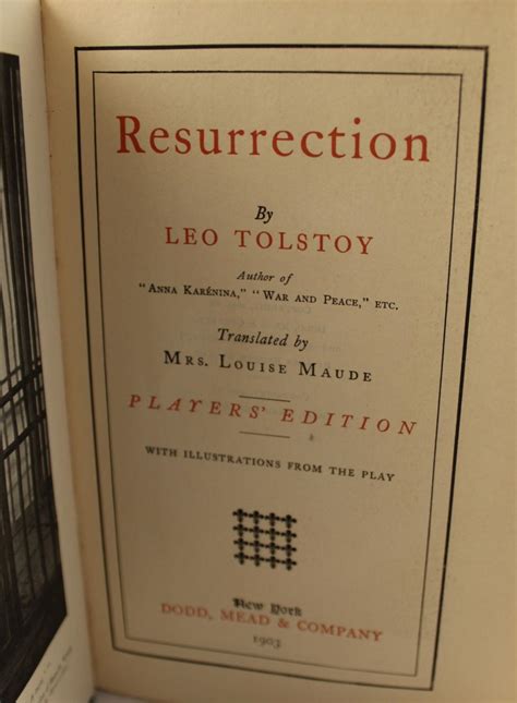 Resurrection De Leo Tolstoy Good Hardcover 1903 Ernestoic Books
