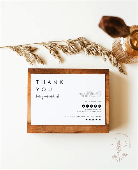 Minimalist Small Business Thank You Card Editable Thank You Etsy