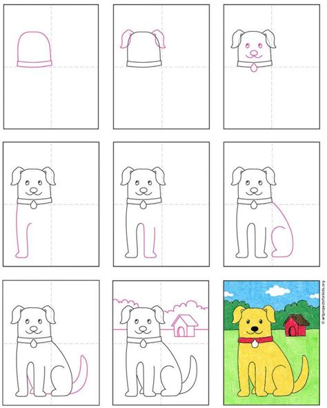 How To Draw A Dog Step By Step For Kids Easy