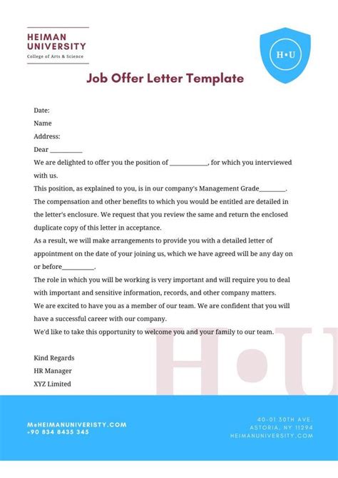 Job Offer Letter Templates Samples Download Free Formats