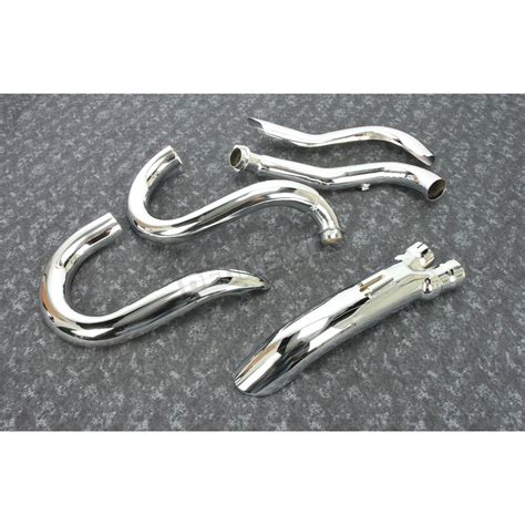V Twin Manufacturing Chrome Into Exhaust Header Set Harley Davidson Motorcycle