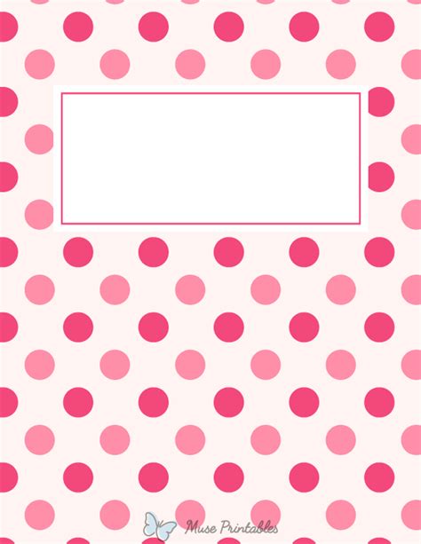 Printable Pink Polka Dot Binder Cover