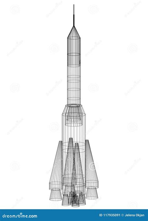 Modelo De Rocket Architect Del Espacio Aislado Stock De Ilustración