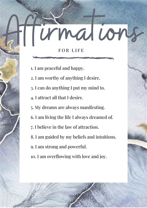 Get Your Free Printable With Powerful Affirmations You Can Use In