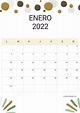 Calendario Enero 2022 para imprimir GRATIS ️ Una Casita de Papel