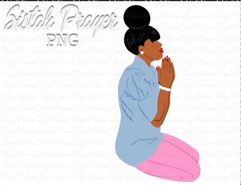 African American Black Woman Girl Lady Praying God Prayer Pray Etsy