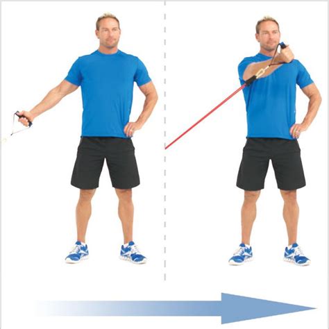 Standing Chest Fly Low With Tube Bands Exercise How To Workout