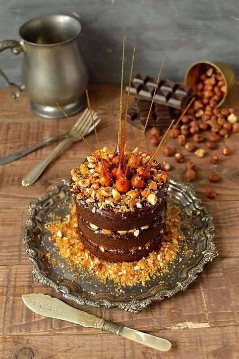 Mini Chocolate Nutella Ganache And Hazelnut Praline Layer Cake Domestic Gothess