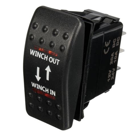 By following the wiring diagram above the actuator will move one direction when the switch is. 12V 7-Pin 20A Winch In/Out ON-OFF-ON ARB Rocker Switch Car Boat 4 Colors LED | Alexnld.com