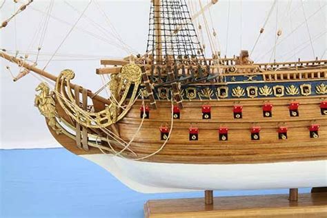 Ship Model French Soleil Royal Of 1669 Close View Of Details Model