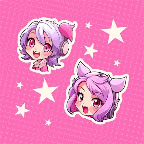 Premium Vector Cute Anime Girl Stickers