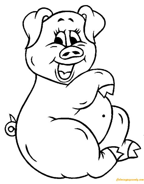 A Cute Pig Coloring Page Free Printable Coloring Pages
