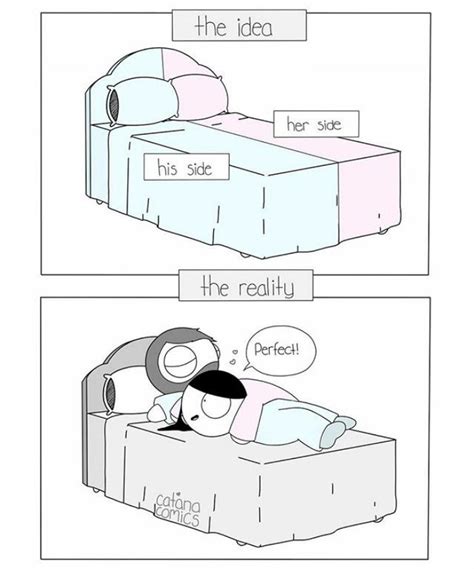 Two Comics Showing The Same Person Lying In Bed And Another Cartoon About What They Are Doing