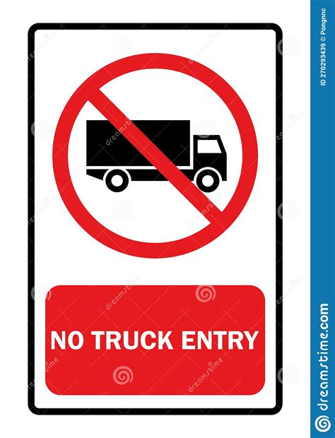 Truck Prohibition Sign No Truck Or No Lorry Prohibit Sign Vector