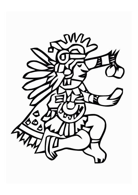 Puedes descargar e imprimir estas ilustraciones y dibujos aztecas para niños. Dibujo para colorear Aztecas - Img 11009