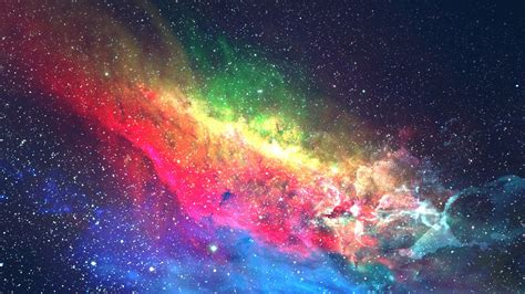 Desktop Wallpaper Colorful Galaxy Space Digital Art Hd