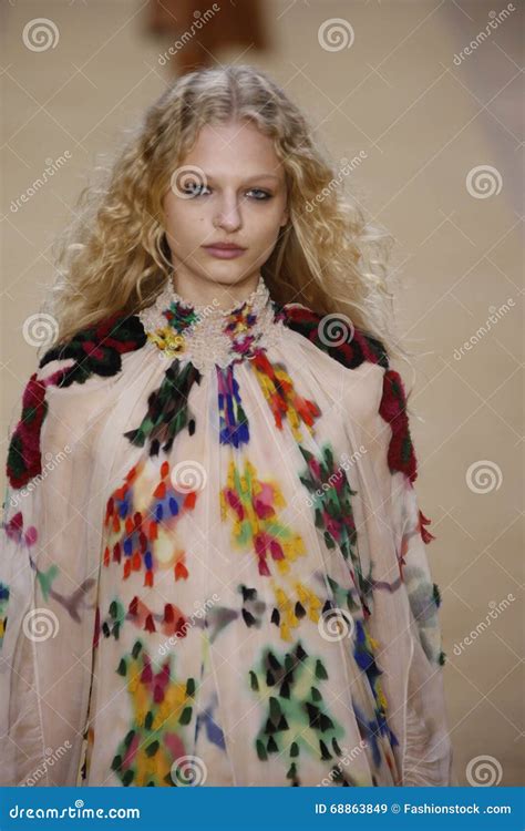 A Model Walks The Runway During The Chloe Show Editorial Stock Image