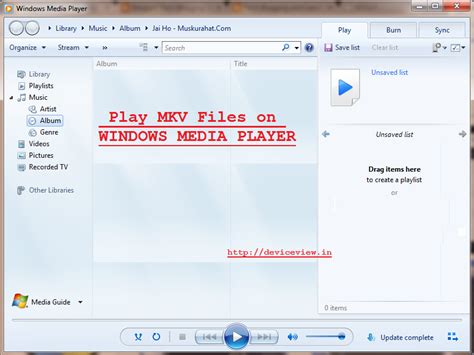 Start Play Mkv Files On Windows Media Player In Windows 8