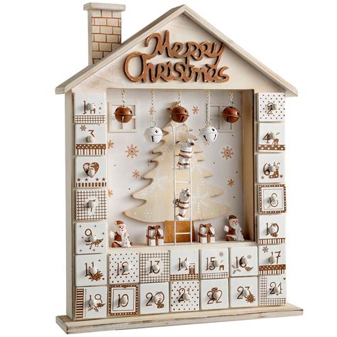 Wooden House Advent Calendar Christmas Decoration 37 Cm Reddefault Title In 2022 Wooden