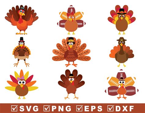 Thanksgiving Turkey SVG Bundle Turkey Face SVG Instant Digital Etsy