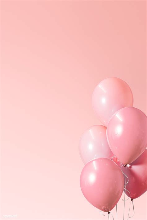 premium illustration  festive pastel pink balloon banner  pink balloons