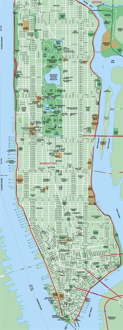 Manhattan Carte Carte Détaillée De Manhattan New York Etats Unis
