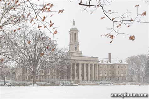 William Ames Photography Penn State Photos Old Main With Snow