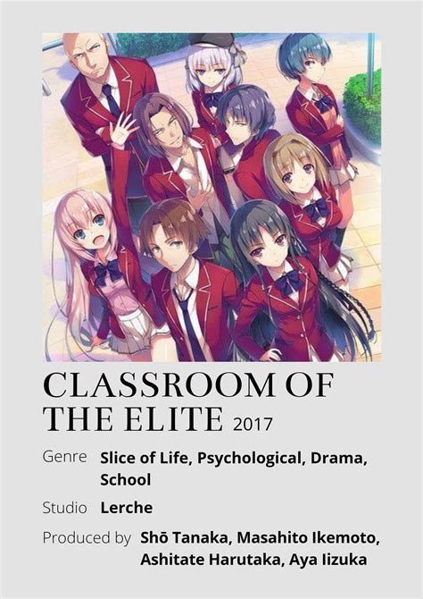 Classroom Of The Elite Anime Minimalist Poster 😊 Information Taken From