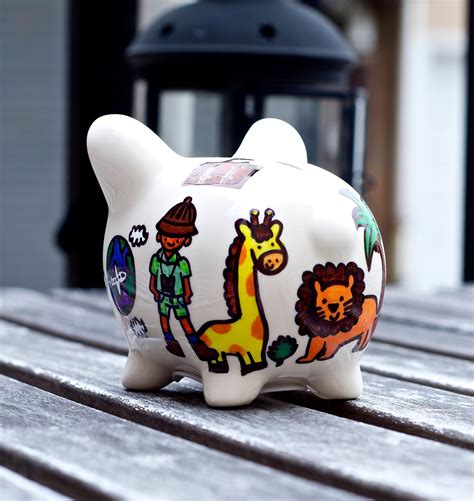 Personalized Artisan Hand Painted Piggy Bank Painted W Etsy