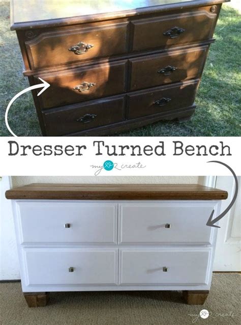 Dresser Turned Bench Seating With Storage My Repurposed Life®