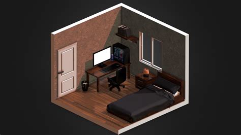 Low Poly Isometric Room Download Free 3d Model By Amurin 56cf7d5