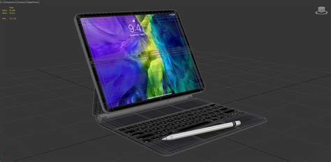 Apple Ipad Pro 2020 And Magic Keyboard With Apple Pencil 3d Model By 3dxin
