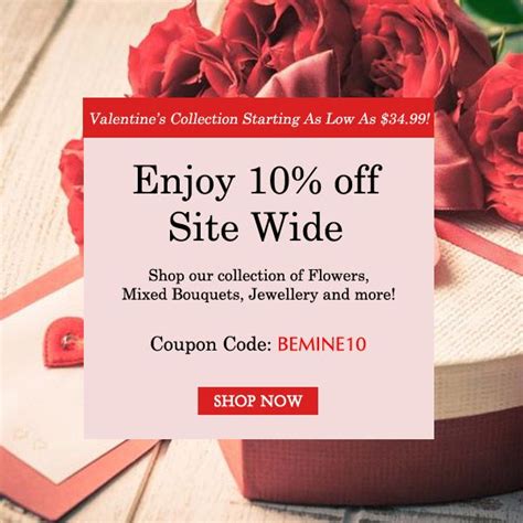 Apply in bloom flowers coupons to get discount on your favorite products. Save on great deals this Valentine's Day! Our flowers are ...