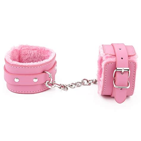 Pink Bdsm Leather Hand Ring Handcuff Ankle Cuffs Restraint Bondage