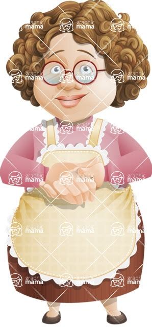 Grandma Vector Cartoon Character 112 Illustrations Set Waiting