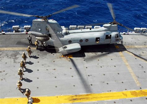 Marines Load Into A Ch 46e Sea Knight Helicopter For Nara And Dvids Public Domain Archive Public