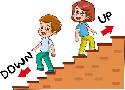 Kids Walking Up And Down Cartoon Vector 24644201 Vector Art At Vecteezy