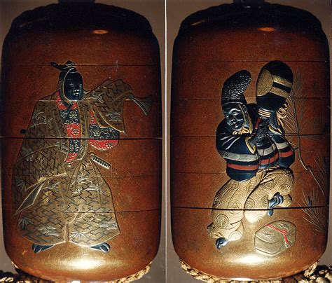 Inrō With Kyōgen Dancer With Quiver From The Monkey Skin Quiver