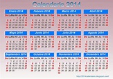 Calendario 2014, Calendario 2014 para imprimir, Descargar plantilla ...