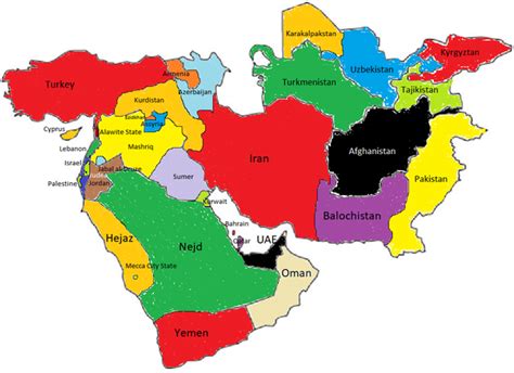 Middle East Central Asia Map Map
