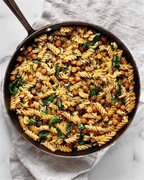 Easy Chickpea Pasta With Spinach Last Ingredient