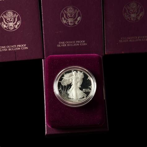 Sixteen 16 1986 S American Eagle One Ounce Proof Silver Dollars Lot