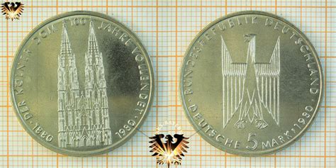 Die reliquien hatten nicht zuletzt auch für das deutsche königtum eine herausragende bedeutung. 5 DM BRD 1980 F, Der Kölner Dom, Gedenkmünze Kupfer/Nickel