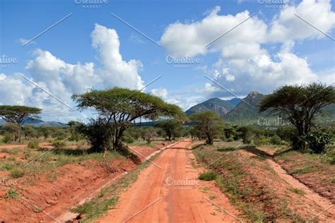 Savanna Landscape In Kenya Africa Containing Africa Tsavo West And