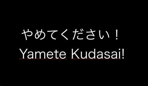 What Does Yamete Kudasai やめてください Mean In Japanese This Is Japan