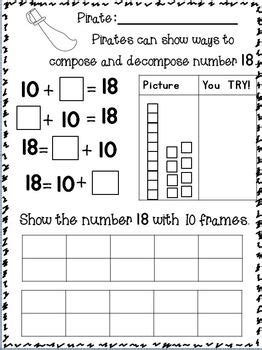 Composing and Decomposing Numbers to 20 w/ PIRATES~ Freebie in Download