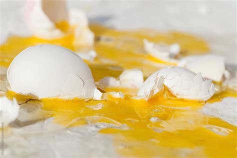 Broken Eggs On Cracked White By Stocksy Contributor Eldad Carin