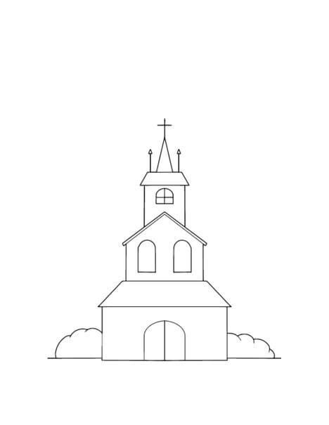 Iglesia De Dibujo Para Colorear Imprimir E Dibujar Coloringonlycom