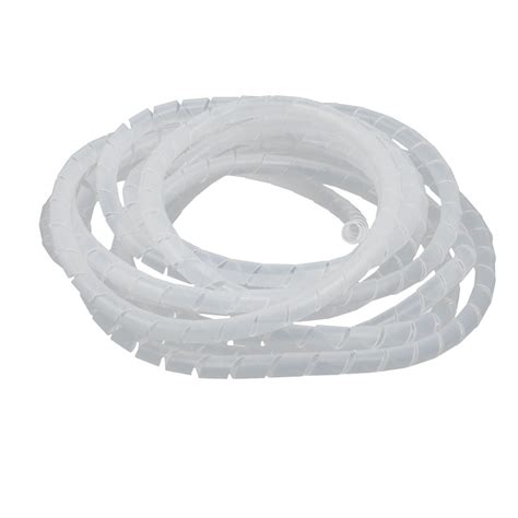 5m White Cable Management Sleeve Flexible Spiral Tube Cable Wire Wrap